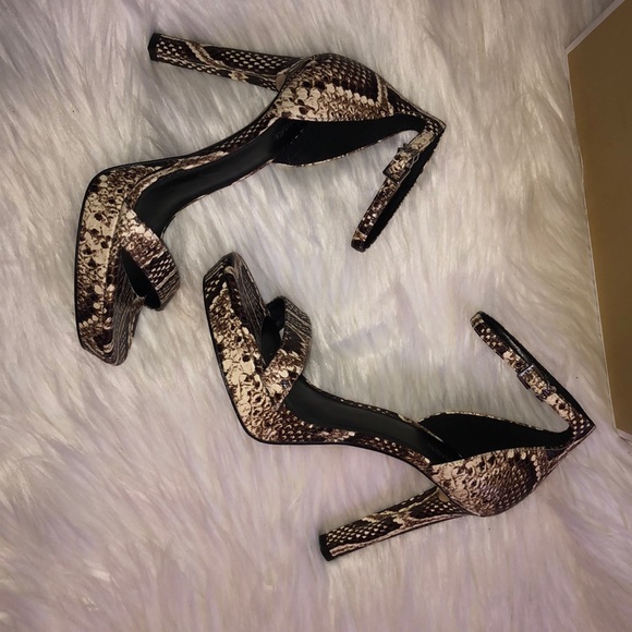 MICHAEL by Michael Kors snakeskin strapping heels - Picture 2 of 9